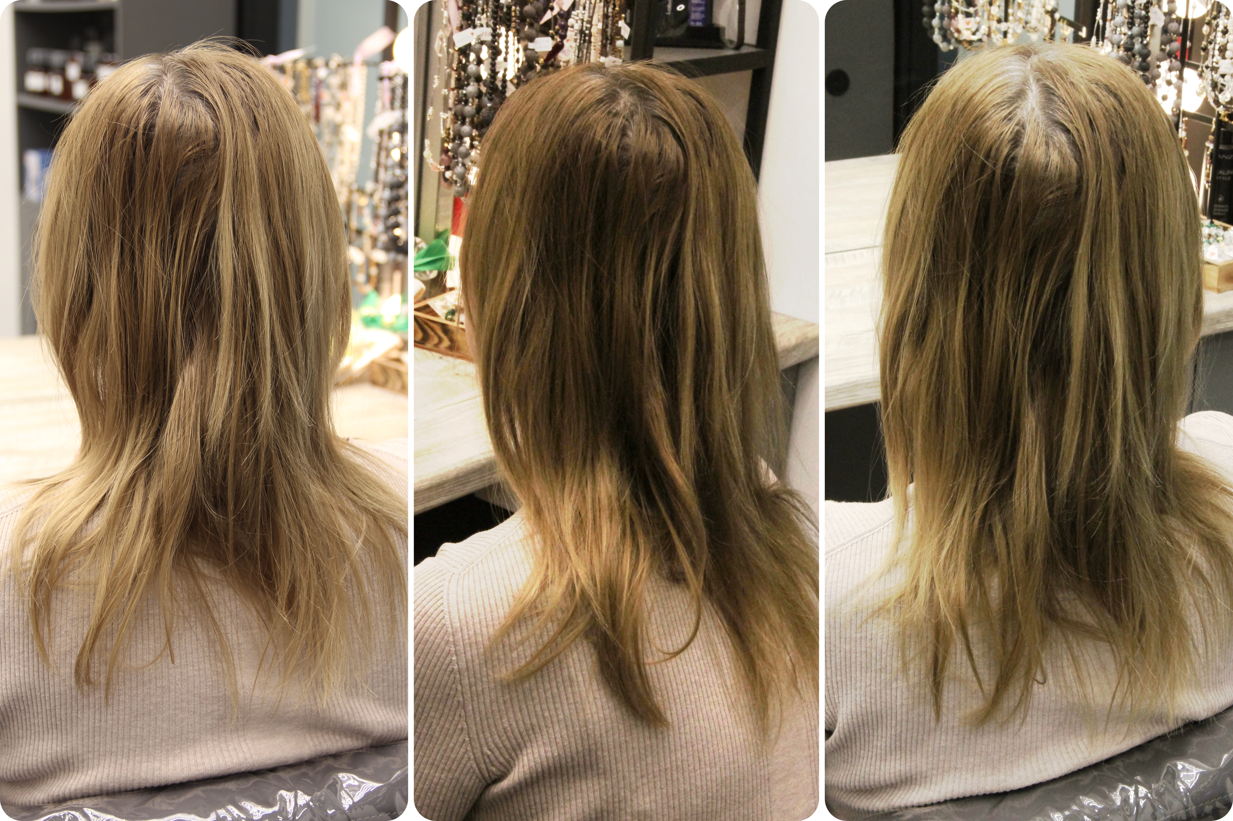 До: неоднородный фон, тёплый/зелёный оттенок