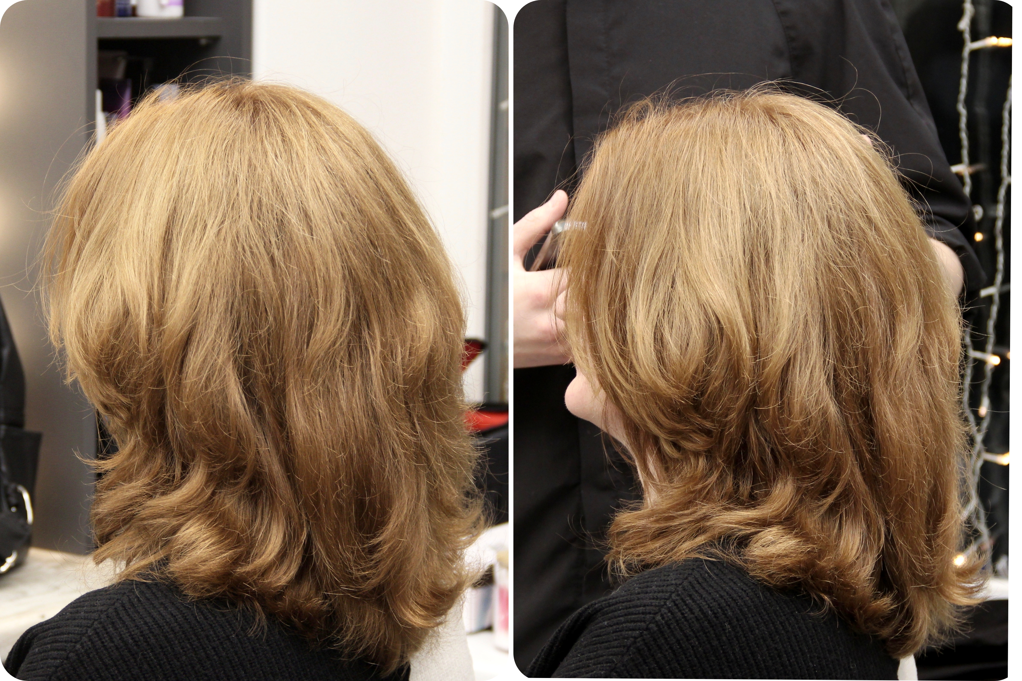 После: чистый золотисто-бежевый фон 7–8 уровня